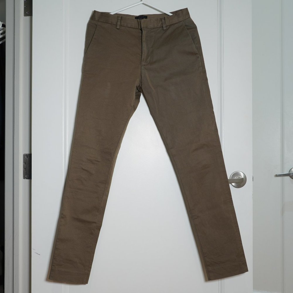 COS olive green slim-cut pants size 28R